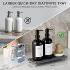 2 Pack Kitchen Soap Dispenser Set - 16oz Black Glass Dish and Hand Soap - Image 2