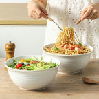 Hasense Serving Bowls, 9 Inch Ceramic Salad Bowls - Image 3