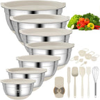 CHAREADA Mixing Bowls with Airtight Lids, Size 4.5, 0.7 qt, Fit by CHAREADA