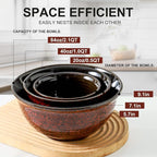 HASENSE Ceramic Mixing Bowls, Large Serving Dishes Set of 3 - Image 2