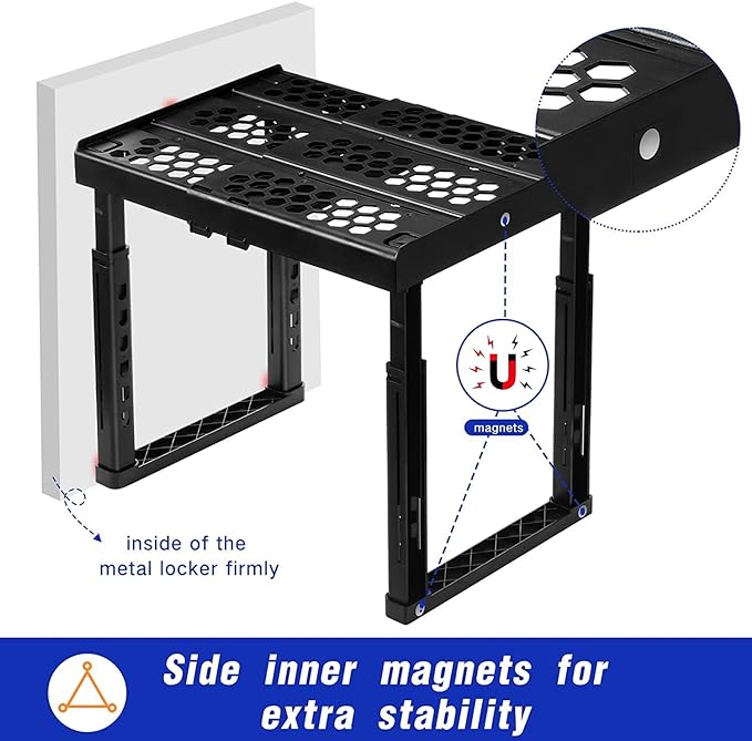 Locker Organizer Shelf， Adjustable Width and Height, Ideal Locker - Image 5