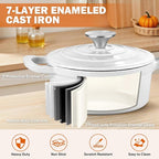Homikit 3 Quart Saucepan with Lid, Enameled Cast Iron Saucepan - Image 4