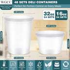 WGCC Deli Containers with Lids 48 Sets- Disposable Soup Containers with Lids - Image 2