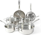 Martha Stewart Castelle 10 Piece 18/8 Durable Stainless Steel Induction Safe by MarthaStewart