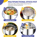 TeamFar 8QT Stock Pot with Lid, Stainless Steel Tri-ply Bottom Cooking Pot - Image 7