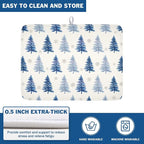Winter Dish Drying Mat 18 x 24 Inch Blue Tree Dish Drying Pad Absorbent - Image 5