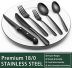EWFEN 24-Piece Black Silverware Set - Image 5