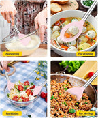 Pack of 2 Large Silicone Cooking Spoons, Non Stick Solid Basting Spoon - Image 3