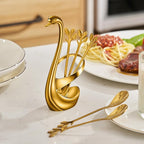 AnSaw Gold Small Coffee Spoon Holder Set, Swan Base - Image 8