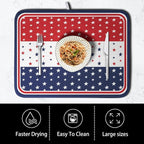 4th of July Dish Drying Mat for Kitchen Counter Patriotic Red White Blue Stars - Image 4
