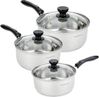 Stainless Steel Saucepan with Lid Set by HomeGood4Less