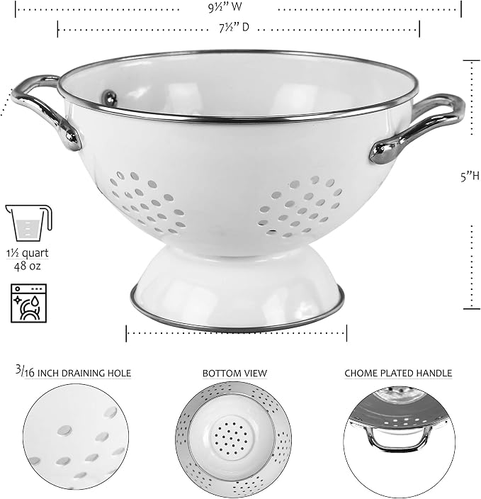 Calypso Basics by Reston Lloyd Powder Coated Enameled Colander, 1.5 Quart - Image 9