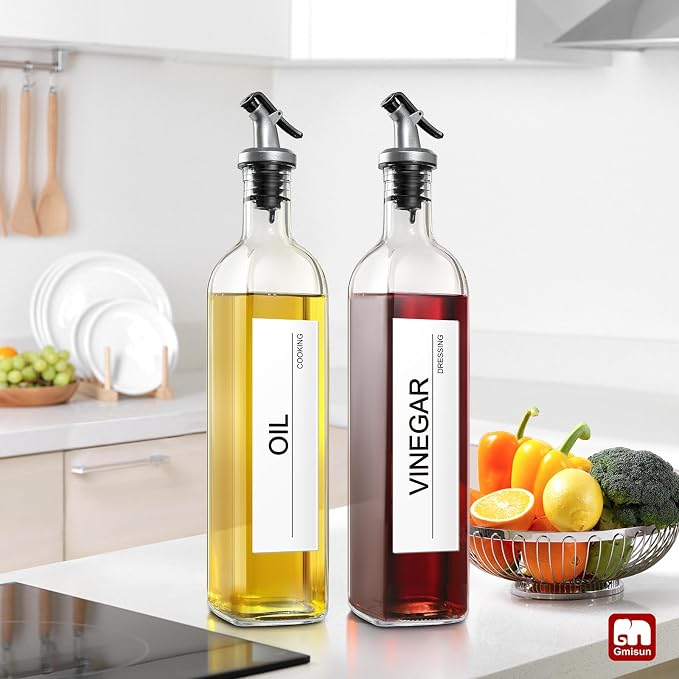 GMISUN Olive Oil Dispenser for Kitchen 8 Pack, Glass Oil Dispenser Bottle 17oz - Image 5