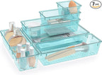 StorMiracle 7 PCS Clear Plastic Drawer Organizers Set, 4 Size Desk Drawer by StorMiracle