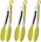 HINMAY Small Appetizer Tongs 7-Inch Silicone Tipped Kitchen Tongs by HINMAY