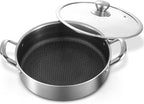 Toutrop Stainless Steel 7QT Saute Pan 14 Inch Deep Frying Pan by Toutrop