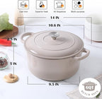 E-far Enameled Dutch Oven Pot for Bread Baking, 6QT Enameled Cast Iron Cookware - Image 2