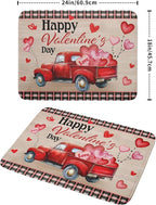 Valentine's Day Truck Dish Drying Mat 18x24 inch Love Heart Washable Absorbent - Image 2