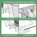 JAQ Over Sink Dish Drying Rack for Small Sink, Compact Expandable 14.25"–22.44" - Image 3