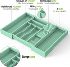 Bamboo Kitchen Drawer Organizer, Expandable Silverware Organizer - Image 9