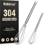 Eddeas Mini whisk, Small Whisk 2 Pieces, 5in and 7in 304 Stainless steel Wire by Eddeas
