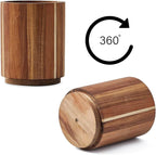 Acacia Wood Utensil Holder for Kitchen Counter, 360° Rotating 7.2" Wooden - Image 2