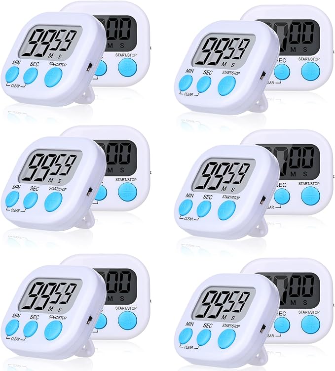 Mwellewm 12Pcs Digital Timers for Classroom Kitchen Timers for Cooking Small by Mwellewm