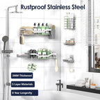 NESOMI Shower Caddy Adhesive Shower Organizer 7-Pack, Rustproof Stainless Steel - Image 5