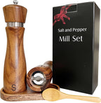 Wooden Salt and Pepper Grinder Set:Pepper Grinder Manual, Adjustable Coarseness - Image 7