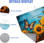 Sunflower Butterfly On Wooden Board Dish Drying Mat - Image 3