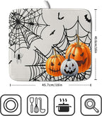Giwawa Happy Halloween Dish Drying Mat 16"x18" Spooky Colorful Pumpkins - Image 2