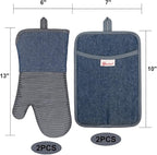 Yutat Oven Mitts, Pot Holders Set of 4 Made - Image 2