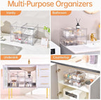 Stebopum 4 Pack Stackable Makeup Organizer, 4.4'' Tall Acrylic Bathroom Makeup - Image 7