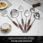 Izurok 18/10 Stainless Steel Kitchen Utensils Set, 6 Piece Cooking Utensils - Image 3