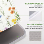 Spring Floral Dish Drying Mat for Kitchen Counter 16 x 18 Inch Colorful Flowers - Image 4
