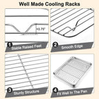 TeamFar Baking Sheet with Rack Set, 19.6/16/12.5 Inch Stainless Steel Cookie - Image 4