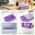Silicone Ice Cube Trays with Lid, 4 Pack Easy Release Ice Cube Molds - Image 6