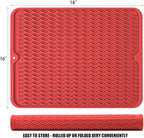 Silicone Dish Drying Mat, Non-Slip Easy Clean Sink Mat Large Heat-resistant - Image 2