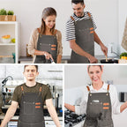 OUNLEN Chef Apron for Men Women Canvas Aprons - Image 6