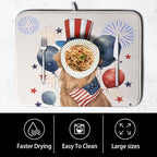 4th of July Patriotic Dog Dish Drying Mat 18 x 24 Inch US Independence Day Blue - Image 4