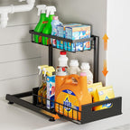 Saydear Under Sink Organizer Storage 2-Tier Premium Metal Pull-Out Kitchen by Saydear
