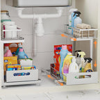 Under Sink Organizer, Heavy Duty Metal Pull Out Cabinet Organizer Slide Out by Toyear