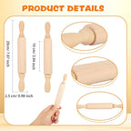16 Pcs 8 Inch Mini Wooden Rolling Pins Small Wood Rolling Pin Wooden Roller - Image 2