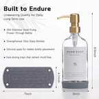 Kitchen Soap Dispenser Set - 16OZ Clear Glass Bottle - Image 4