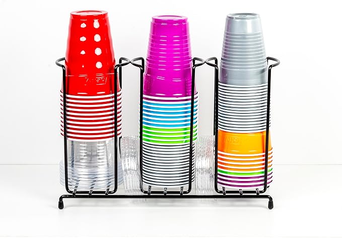 Inevibe Wire Frame Cup and Lid Organizer, 3 Compartment Metal Rack Design - Image 6