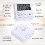 Leumoi 6 Pcs Digital Kitchen Timer 24 Hour Clock and Alarm Function Timer - Image 3