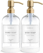 Vine Creations Clear Glass Soap Dispenser, 2 Pack Kitchen Soap Dispenser Set by VineCreations
