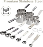 CuttleLab 22-Piece Stainless Steel Measuring Cups and Spoons Set, Tad Dash - Image 8