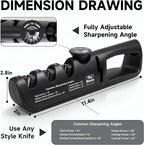 Knife Sharpener, 4-in-1 with Non-Slip Base and Adjustable Angle Guide, Steel - Image 5
