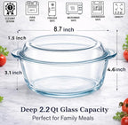 Ums 2.2 Quart Glass Casserole Dish - Image 2